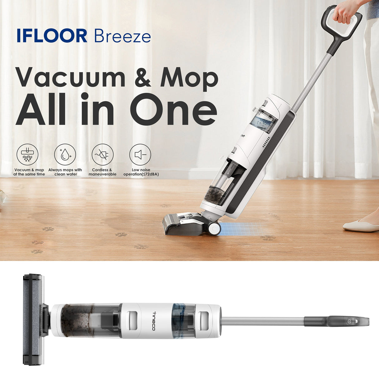 iFLOOR Breeze – 20min Wet Dry Vacuum Cordless Floor Washer Mop Stick - UNBOXED DEAL