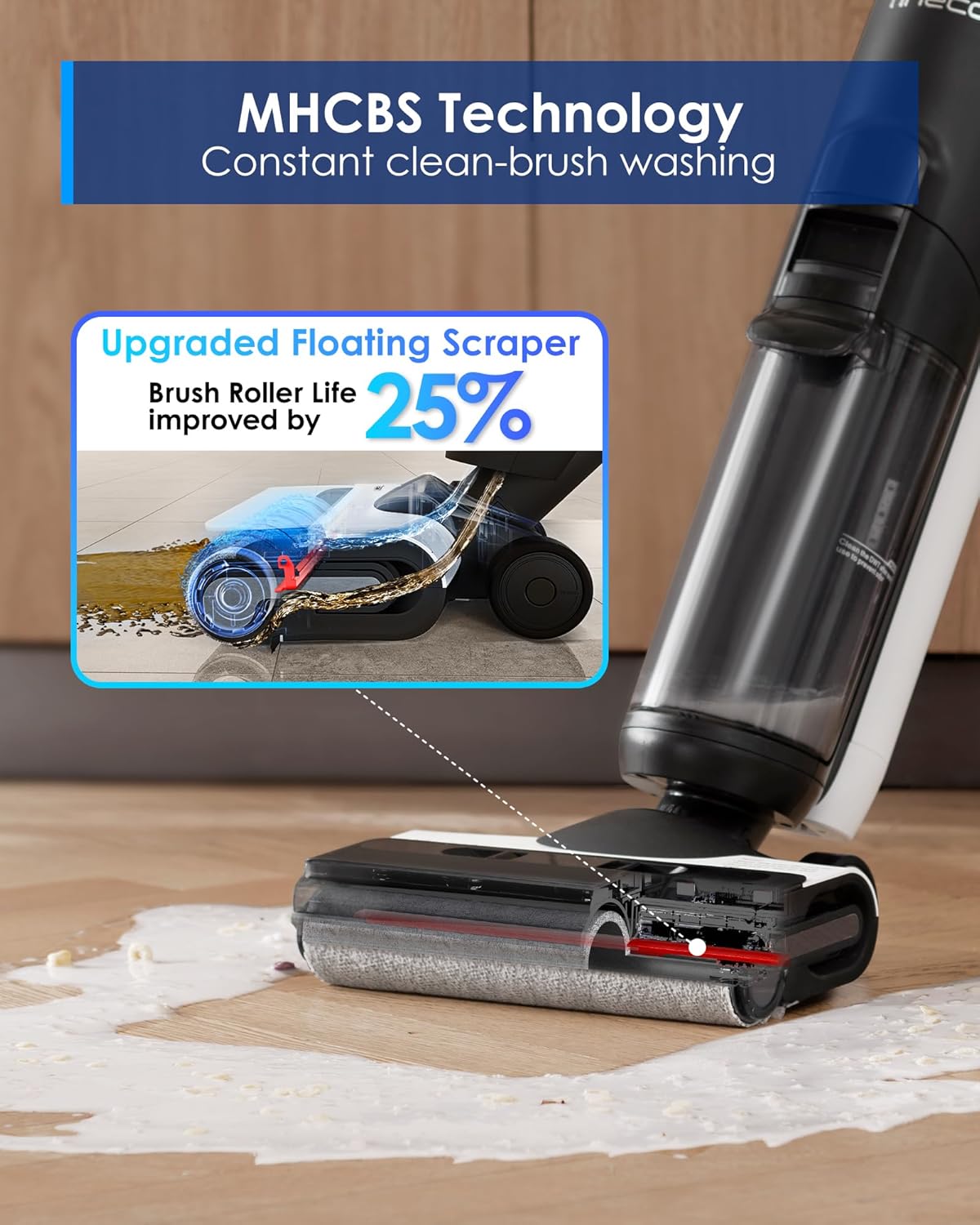 FLOOR ONE Switch S6 Stretch Plus - 65min, Smart 180° Lay Flat Wet Dry Cordless Vacuum Floor Washer & Mop Stick