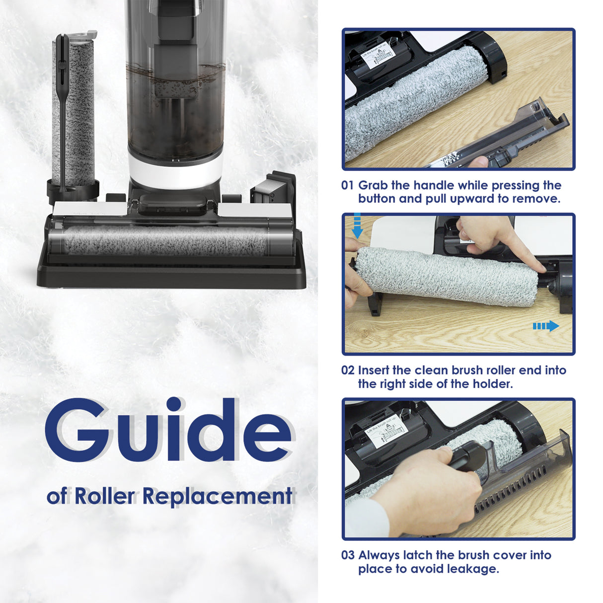 iFLOOR 3/iFLOOR Breeze/FLOOR ONE S3 Breeze Replacement 2xHEPA Filter Assembly, 2xBrush Roller