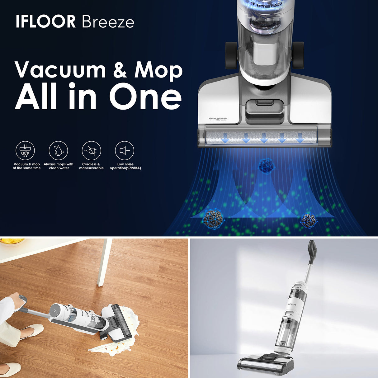 iFLOOR Breeze – 20min Wet Dry Vacuum Cordless Floor Washer Mop Stick - UNBOXED DEAL