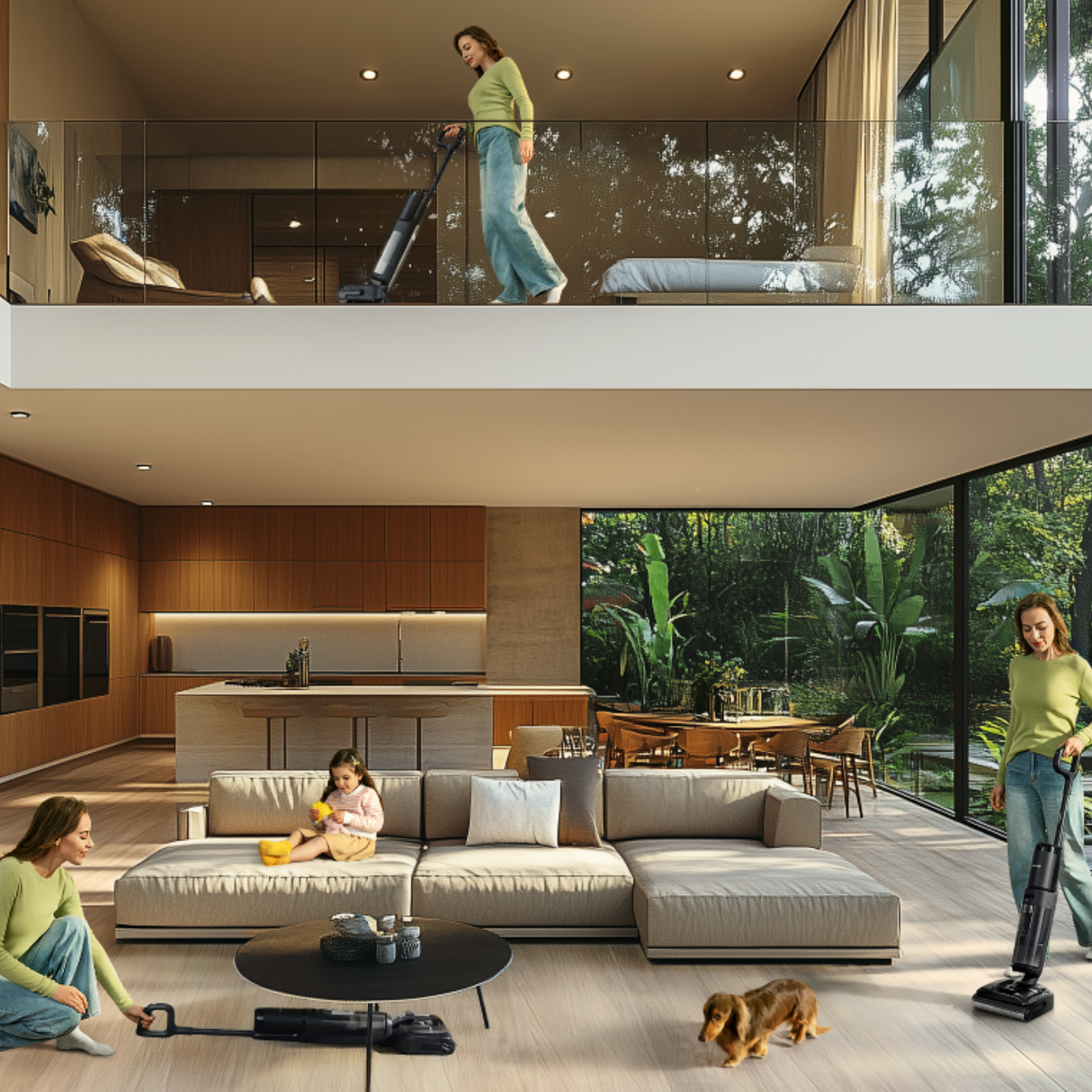 FLOOR ONE S7 Stretch - 50min, Smart 180° Lay Flat Wet Dry Cordless Vacuum Floor Washer & Mop Stick