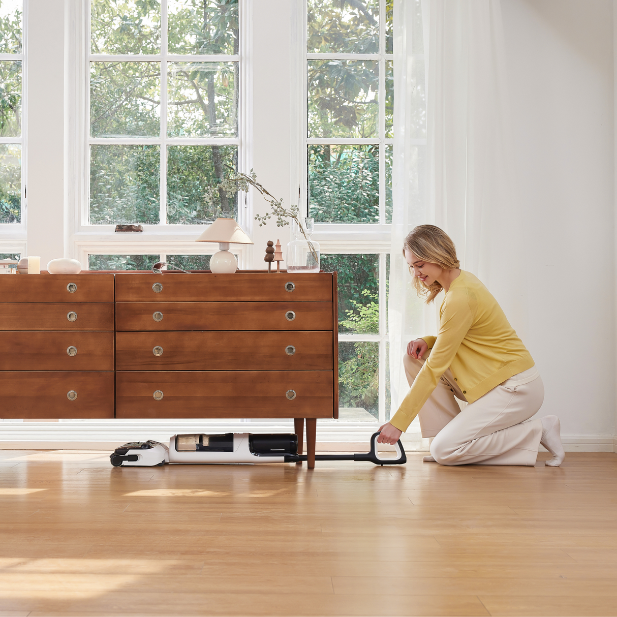 FLOOR ONE Switch S6 Stretch Plus - 65min, Smart 180° Lay Flat Wet Dry Cordless Vacuum Floor Washer & Mop Stick