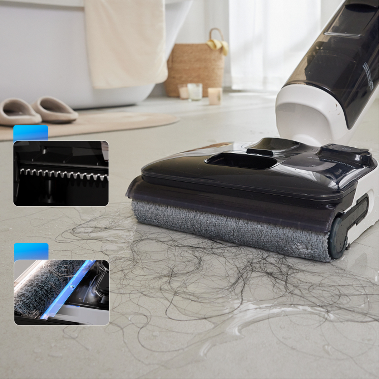 FLOOR ONE Switch S6 Stretch Plus - 65min, Smart 180° Lay Flat Wet Dry Cordless Vacuum Floor Washer & Mop Stick
