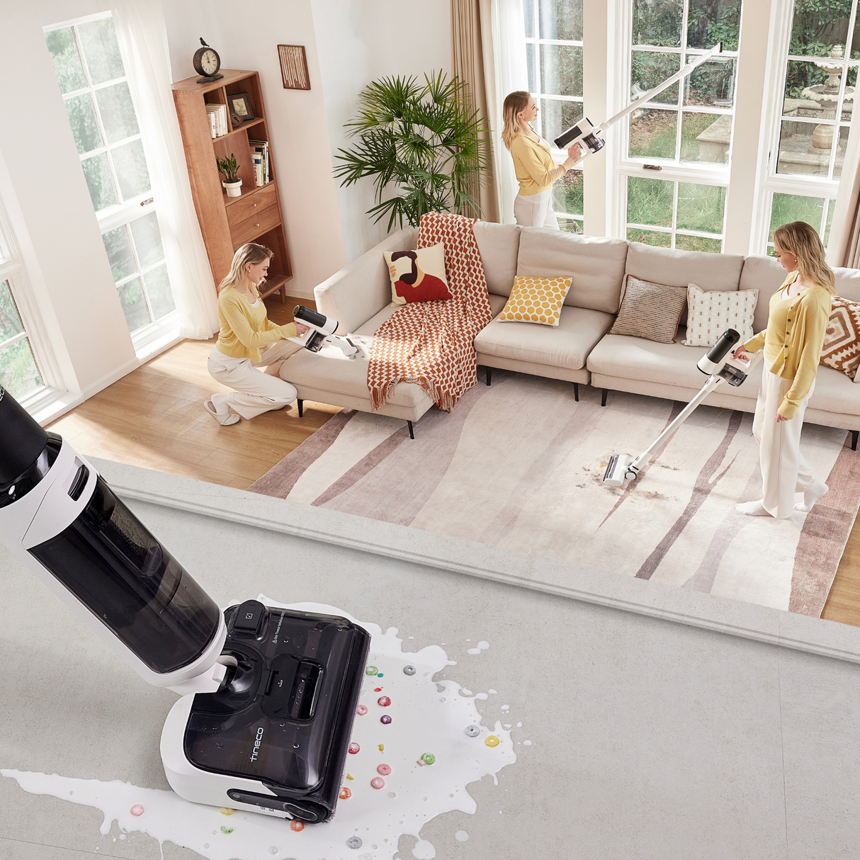 FLOOR ONE Switch S6 Stretch Plus - 65min, Smart 180° Lay Flat Wet Dry Cordless Vacuum Floor Washer & Mop Stick