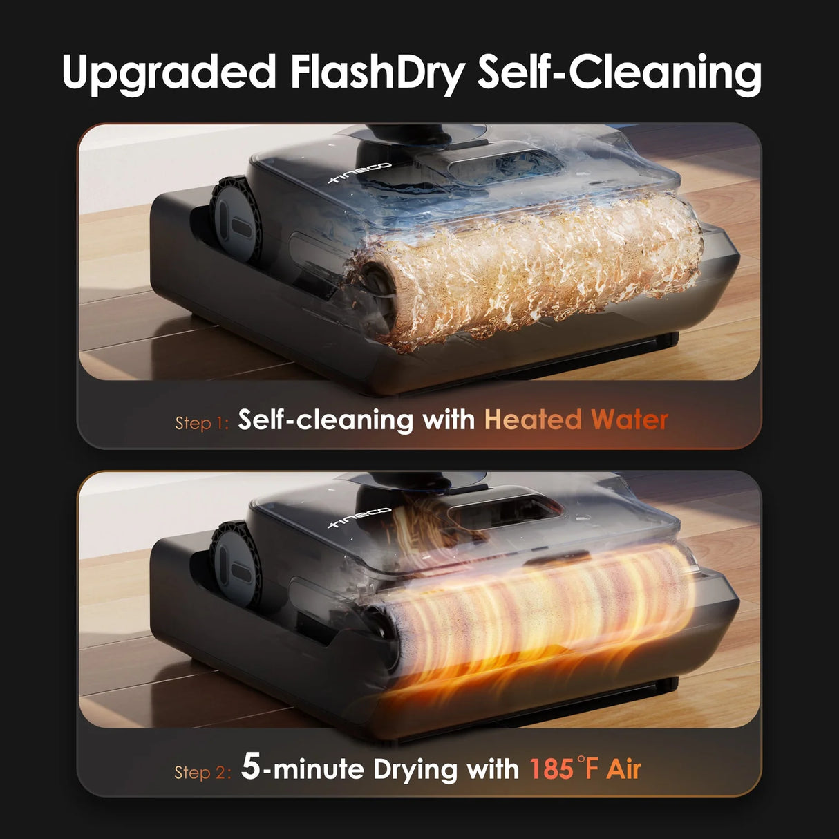 FLOOR ONE S9 Artist Steam - 75min, Smart 180° Lay Flat Wet Dry Cordless Vacuum Floor Washer & Mop Stick