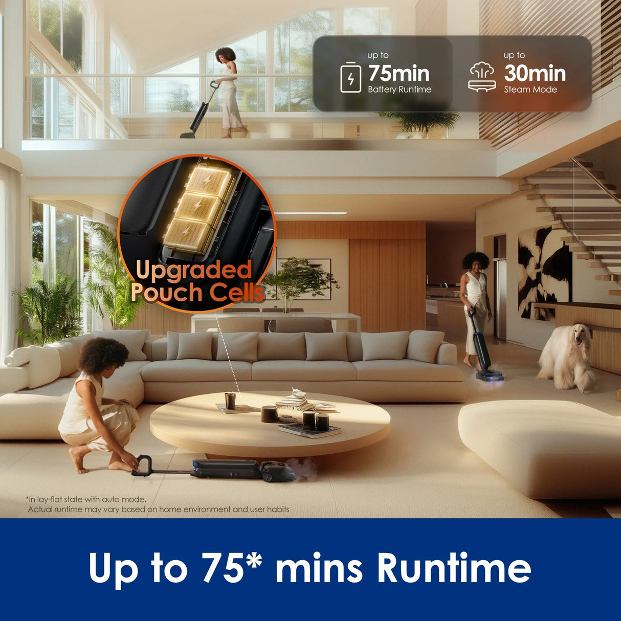 FLOOR ONE S9 Artist Steam - 75min, Smart 180° Lay Flat Wet Dry Cordless Vacuum Floor Washer & Mop Stick