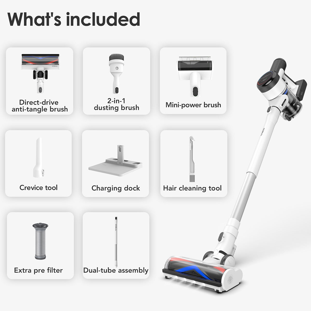 Tineco PURE ONE S15 PET - Smart Cordless Vacuum & HandVac Stick + MiniBrush