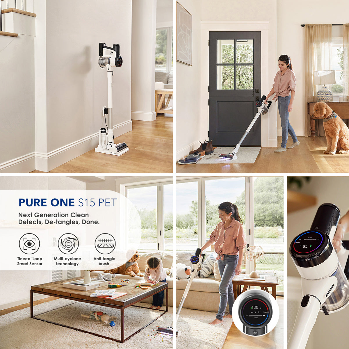 Tineco PURE ONE S15 PET - Smart Cordless Vacuum & HandVac Stick + MiniBrush