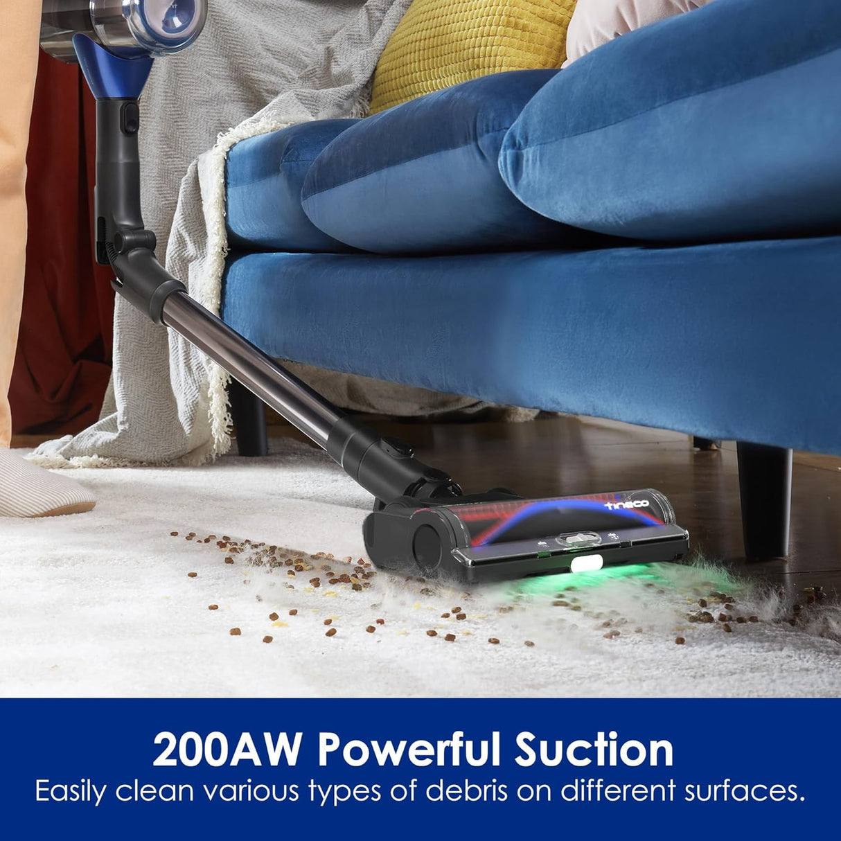 PURE ONE S50 Pro Cordless Smart Vacuum - 200 AW suction, up to 95 min runtime, ZeroTangle brush, smart dirt sensing, and LED display