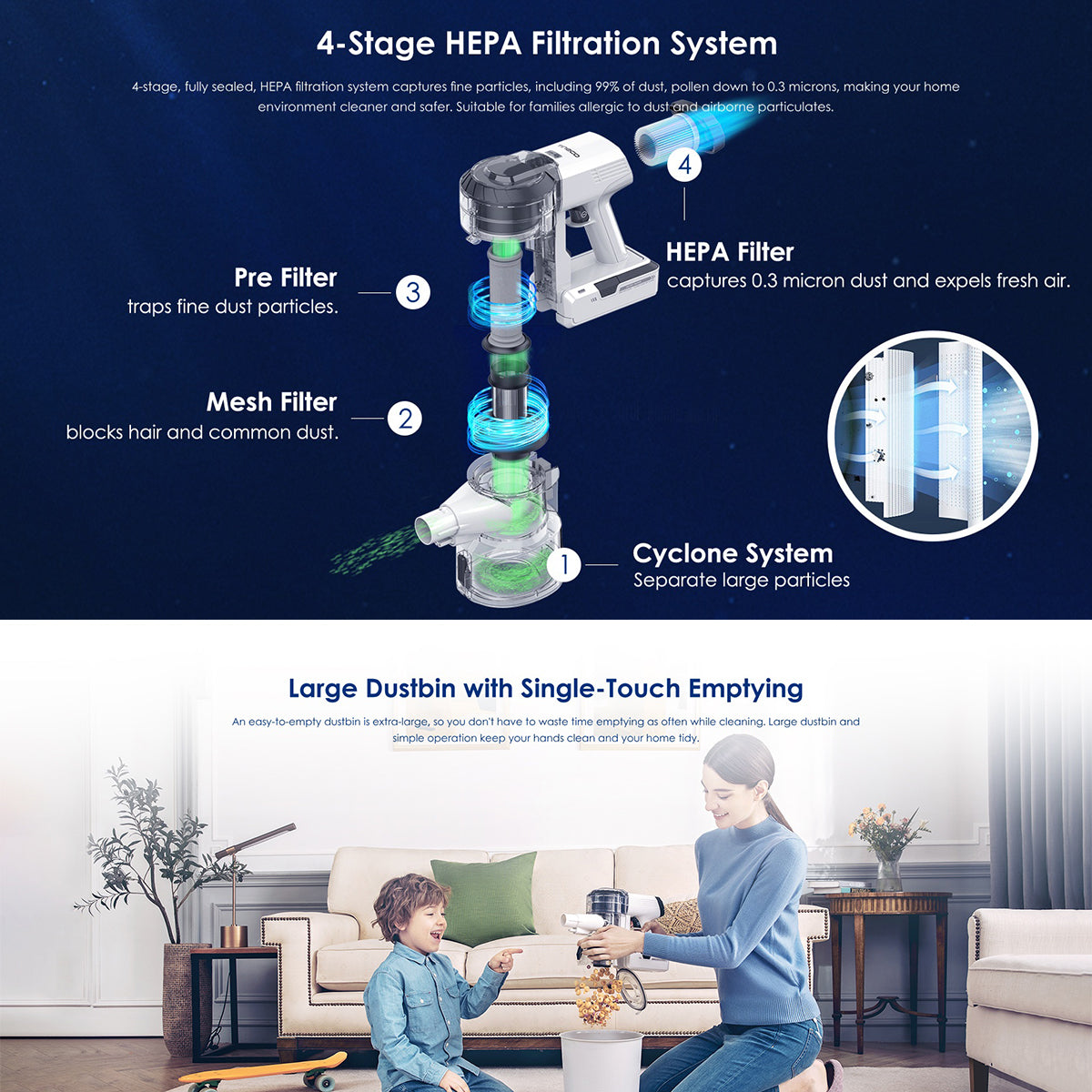 Tineco PWRHERO 11 Snap - Cordless Vacuum & Handvac Stick, 40 Min, 120W - UNBOXED DEAL