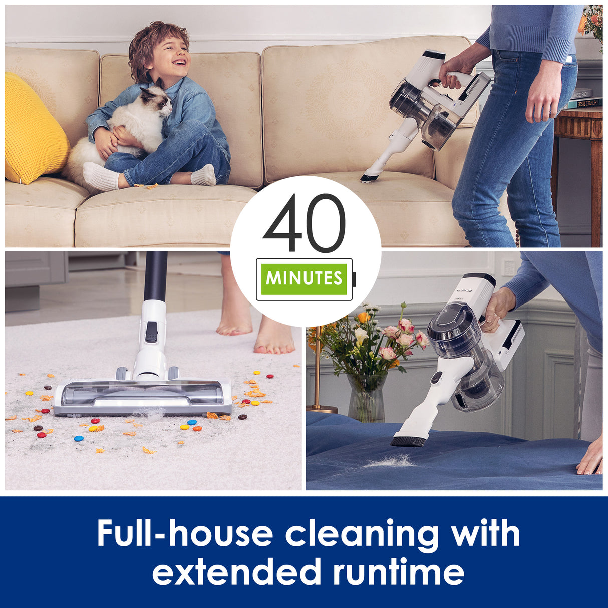 Tineco PWRHERO 11 Snap - Cordless Vacuum & Handvac Stick, 40 Min, 120W