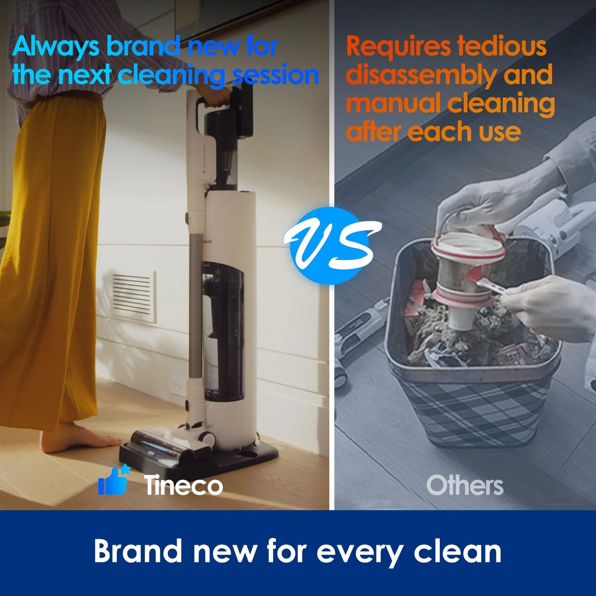 Tineco PURE ONE STATION 5 - Cordless Vacuum & Handvac Stick, 75 Min, 175W