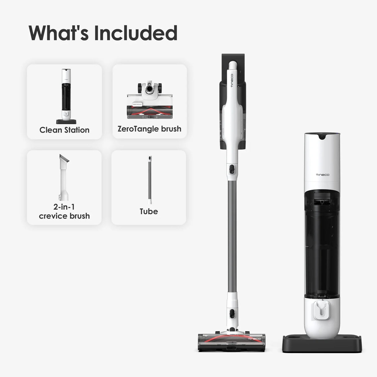 Tineco PURE ONE STATION 5 - Cordless Vacuum & Handvac Stick, 75 Min, 175W